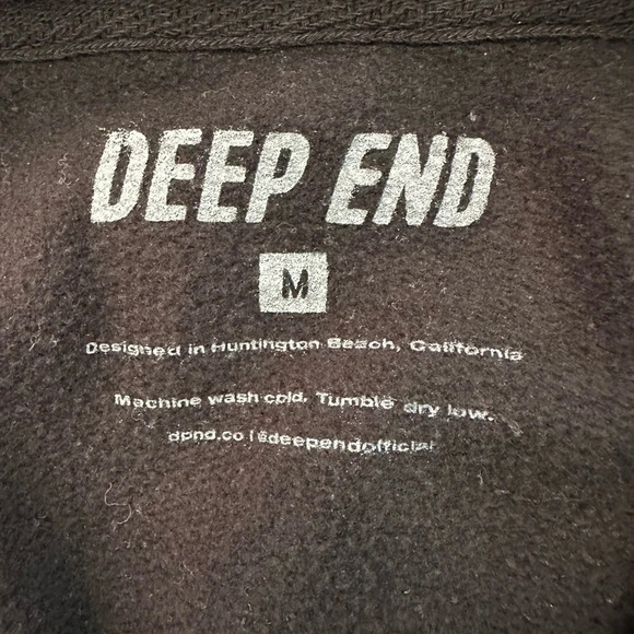 Deep End Swim Sweatshirt Swimmers Swimming Size Medium Black Hoodie Unisex - Picture 7 of 7